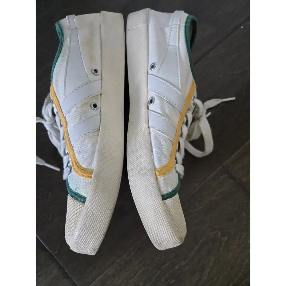 Gola Coaster Smash Canvas Sneakers White Green Yellow Women's Size 8